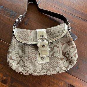 Coach gold shoulder purse